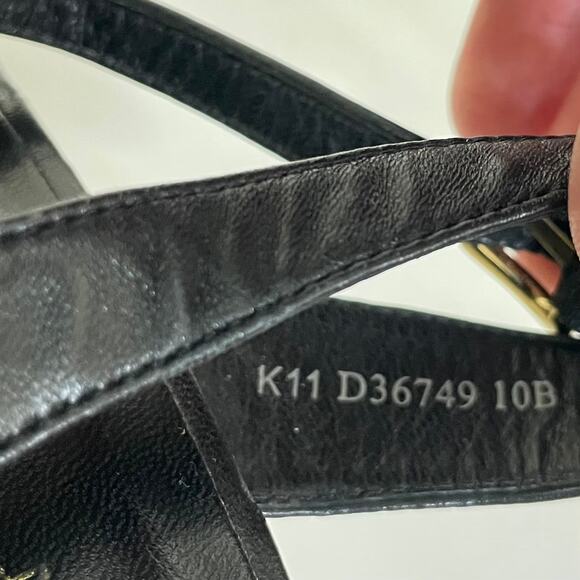 Cole Haan x Nike Air Women Sz 10 Black Leather Strappy Espadrille Wedge Sandals - Picture 6 of 9